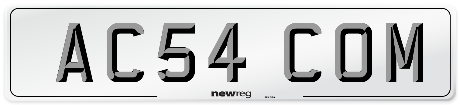 AC54 COM Number Plate from New Reg